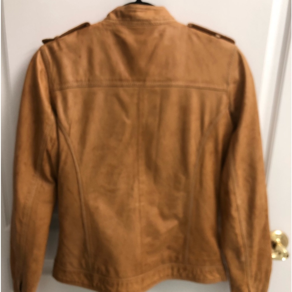 Medium Camel Colored Leather Jacket - image 2